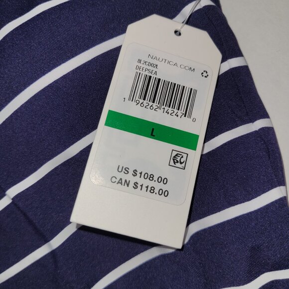 Nautica One Piece Swimsuit DeepSea Stripe Cross Back Straps Size L & XL New - Picture 10 of 15
